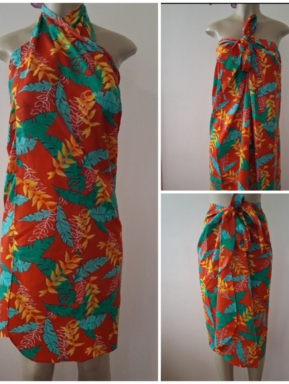 Blue Hawaii Sportswear Swim Cover-Up One Size Floral Wrap Tropical